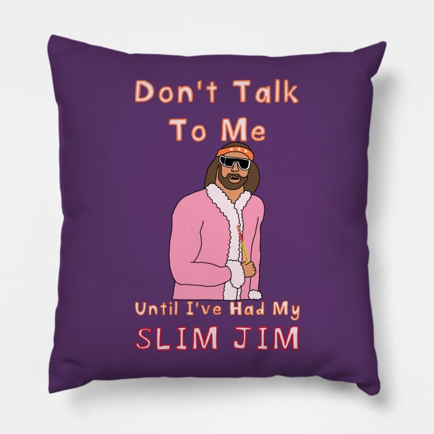 Breakfast Slim Jim Pillow by StevenBaucom