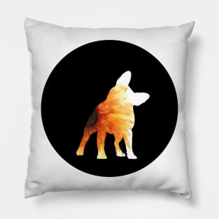 French Bulldog - Sunflower Silhouette Pillow