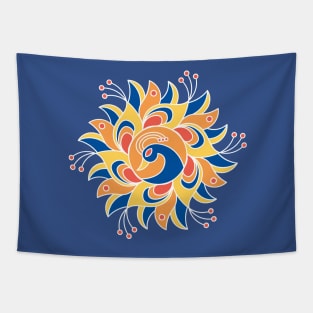 Colorful Peacock - Multicolor Peacocks Rangoli Tapestry