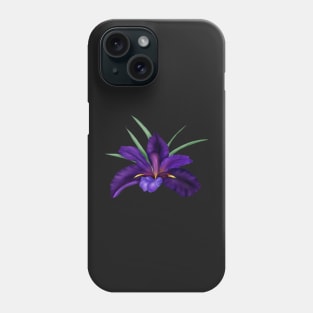 Deep Purple Bog Water Iris  Art Phone Case