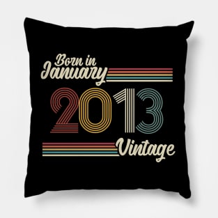 Vintage Born in January 2013 Pillow