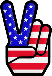 USA Peace Sign Hand Gesture Magnet