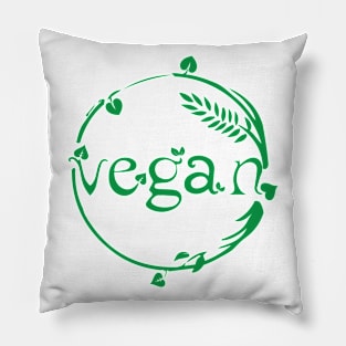 Vegan Green Leaves Vegetarian Pillow