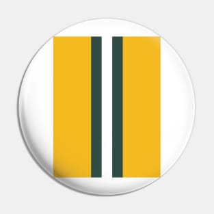 Retro American Football Stripes Green Bay Yellow, Green, White Pin