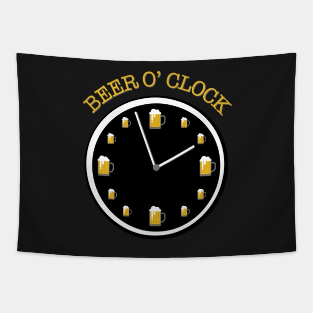 Funny Beer O' Clock Time Tapestry by Suniquin