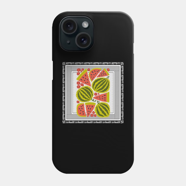 Free Palestine Keffiyeh Watermelon Phone Case by yaywow