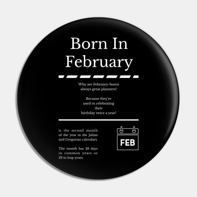 Born in February Pin by miverlab