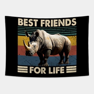 Rhino Best Friends For Life Tee for Admirers of Wildlife Warriors Tapestry