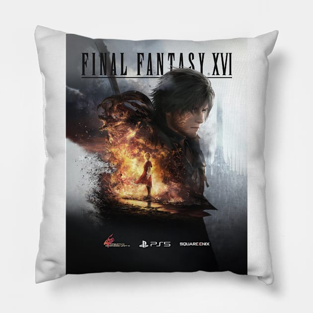 Final Fantasy XVI 16  fan art Pillow by charm3596