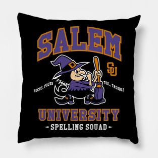 Salem University - Spelling Squad - Cartoon Witch - Creepy Cute Goth Pillow