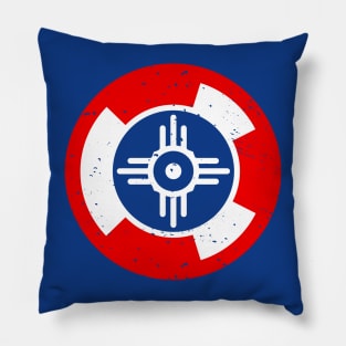 Retro Wichita Kansas City Flag // Vintage Wichita Grunge Emblem Pillow