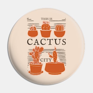 Vintage Cactus Brown Desert Pin