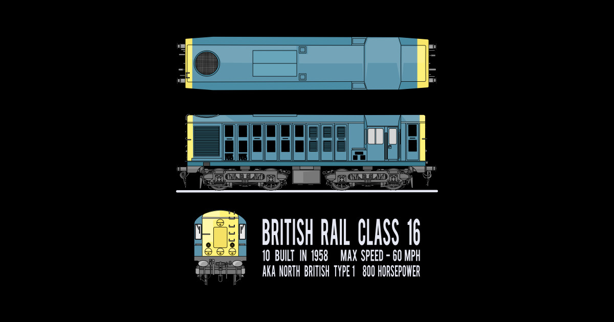 British Rail Class 16 Diesel Train Diagram Gift British