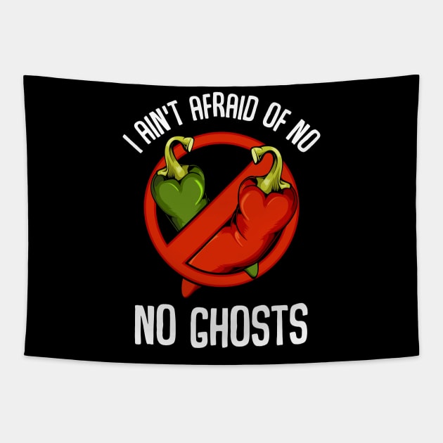 Chilis - I Ain't Afraid Of No Ghosts - Spicy Chili Pepper Tapestry by Lumio Gifts