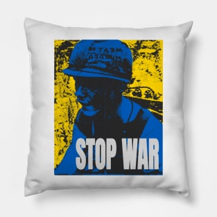 STOP WAR vintage retro style Pillow