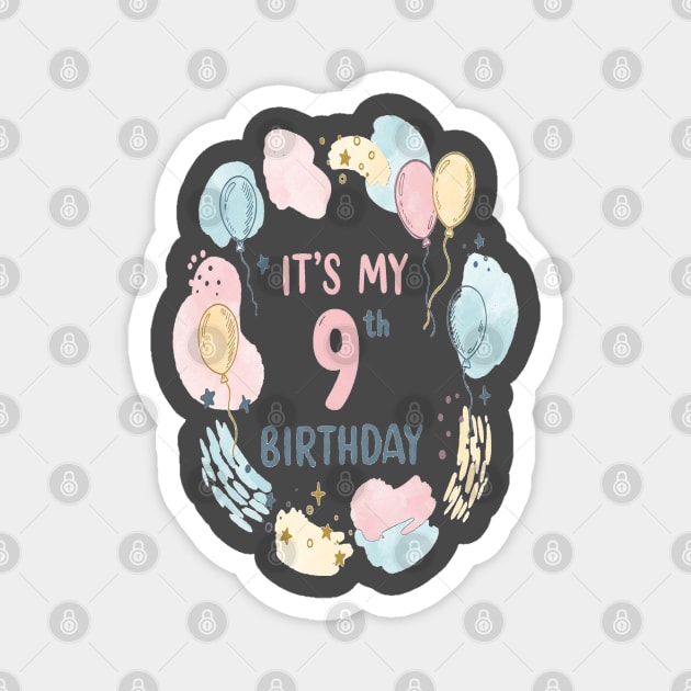 Awesome Ninth Birthday Celebration- Ninth Birthday Tee - Officially Too Smart for Sharing Toys Magnet by OUTFITPAW