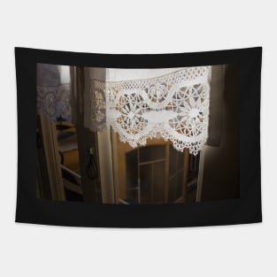 Lace curtains. Tapestry