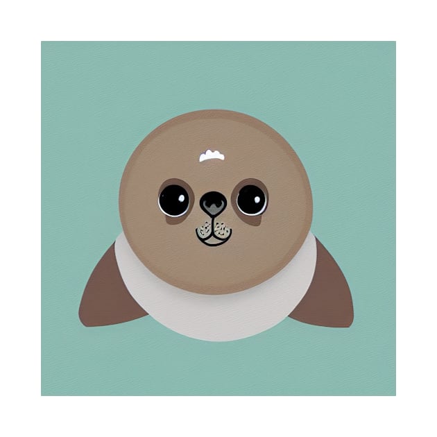 Cute grey baby seal by artsyworldart