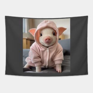 Pig winter Christmas Tapestry