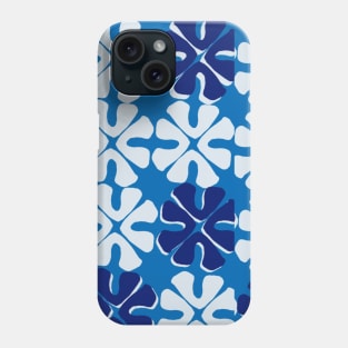 blue and white pattern flowers Phone Case