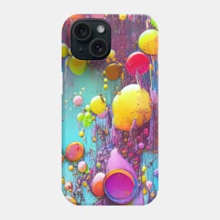 Coloured Bubbles on Blue Phone Case