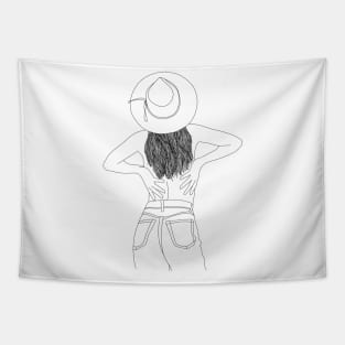 Cowgirl Line artwork Tapestry
