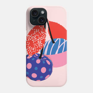 Colorful Cherries Illustration Phone Case