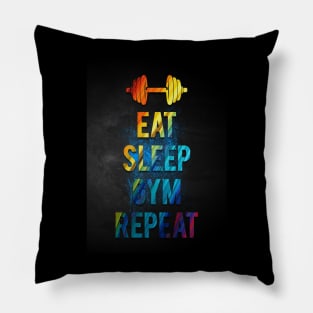 Eat sleep gym repeat Pillow