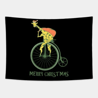 Funny Christmas sweater bicycle giraffe Tapestry