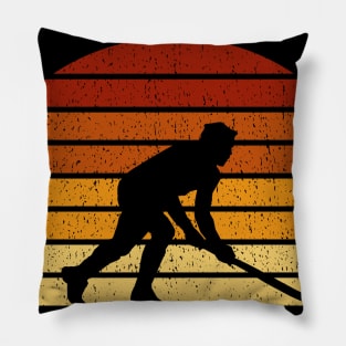 Vintage Sunset Hockey Gift For Hockey Players Pillow