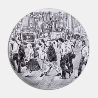 Study of people crossing a road Pin