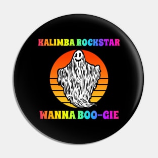 Kalimba Player Wanna Boogie Groovy Halloween Party Retro Vintage Pin