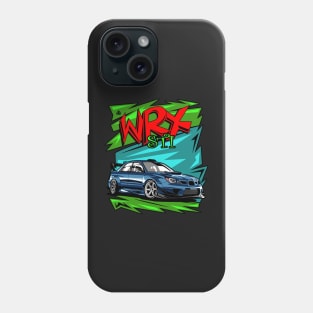 subie WRX sti illustration vector art Phone Case