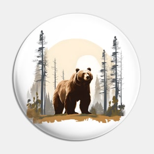 Brown Bear Forest Pin