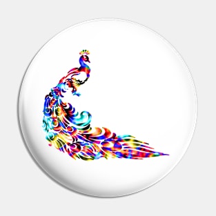 Peacock Abstract Pin