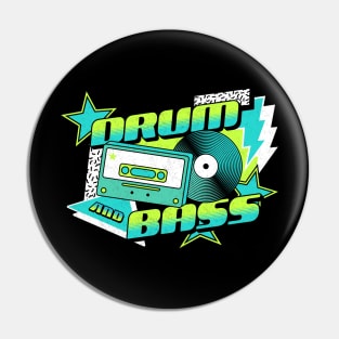 DRUM AND BASS  - 90s Steez (aqua/lime) Pin