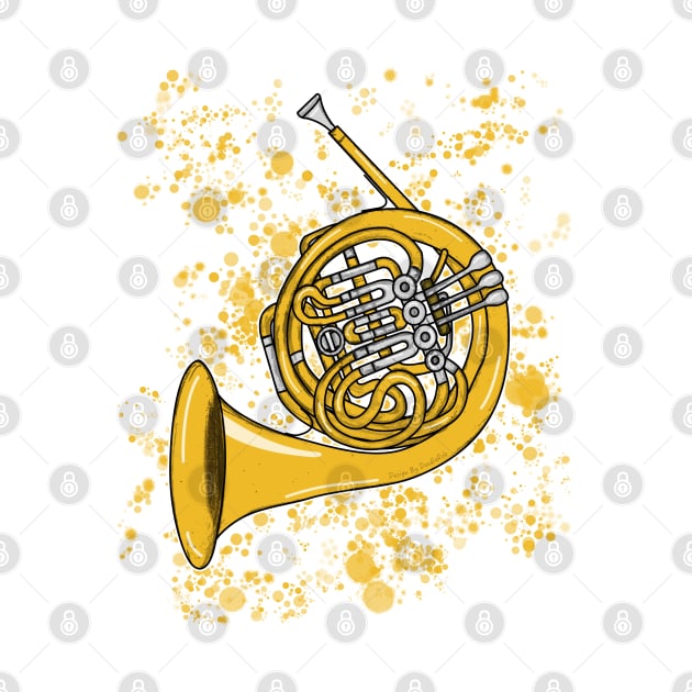 French Horn Teacher Hornist Brass Musician by doodlerob