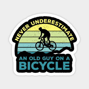 Never Underestimate An old Guy On A Bicycle - Christmas Gift Idea Magnet