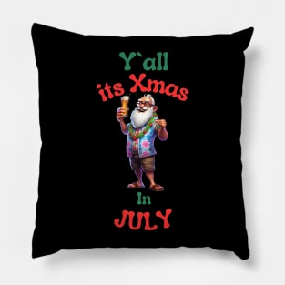 Santa Claus Christmas in July Pillow