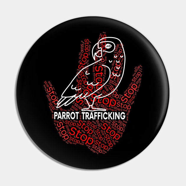 African Grey Timneh Parrot Stop Trafficking Pin by Einstein Parrot