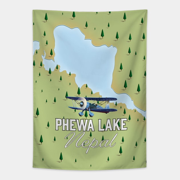 Phewa Lake Nepal Tapestry by nickemporium1