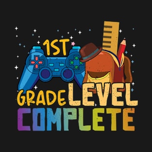 Day Of School Happy Last Level Gamer 1st Grade T-Shirt