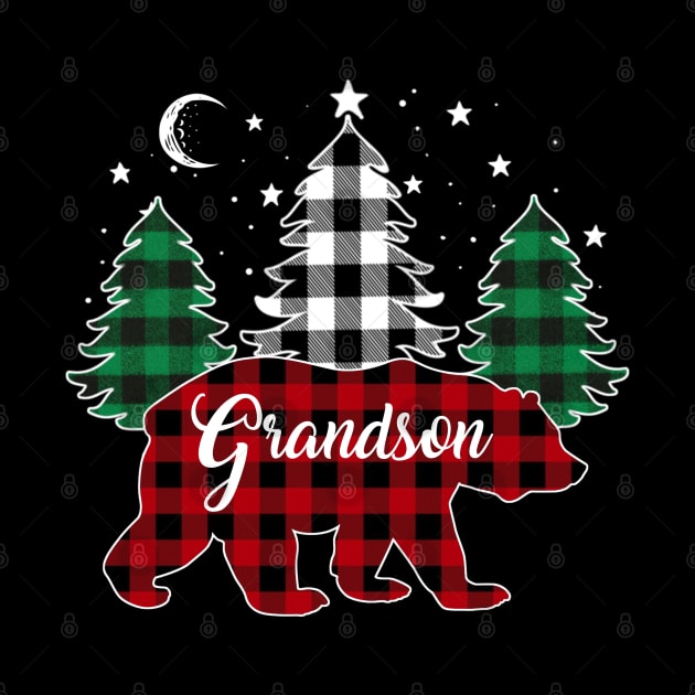 Grandson Bear Buffalo Red Plaid Matching Family Christmas by Marang