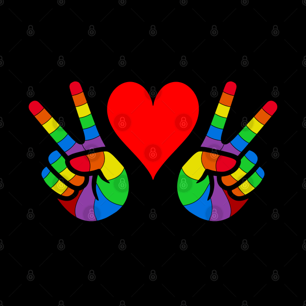 LGBT Peace and Love Rainbow design by DavidSpeedDesign