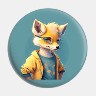 Anthropomorphic Fox Life Pin