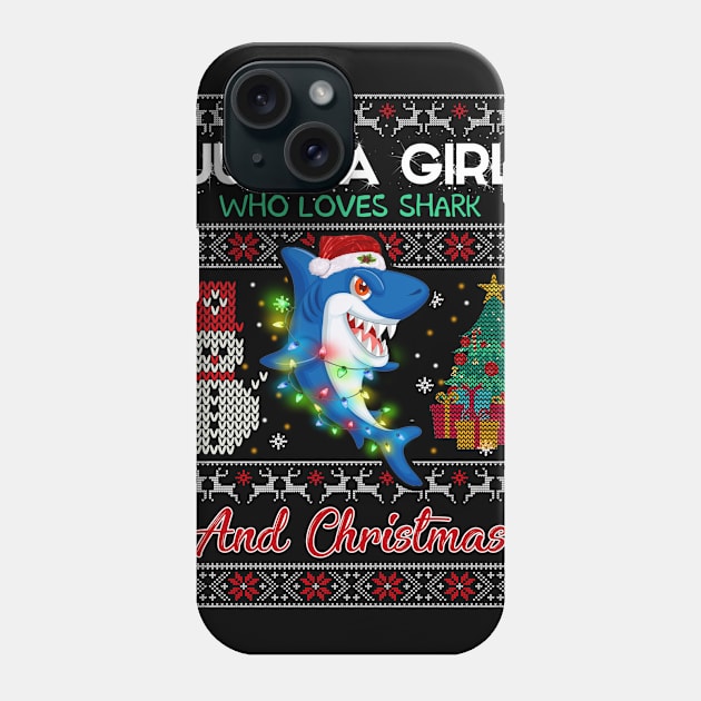 Just a girl who loves Shark and christmas Phone Case by TeeAaron