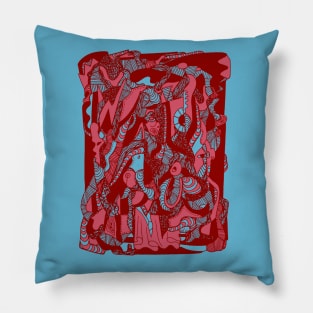 Pastel Tones Color Abstract Wave of Thoughts No 4 Pillow