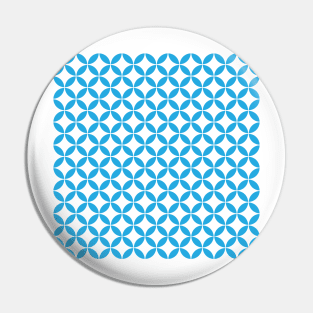 Retro Circles and Diamonds Blue 4 Pin