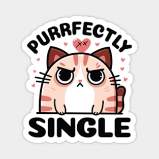 Purrfectly Single Cat Magnet