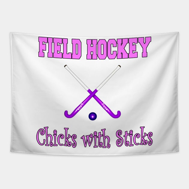 Field Hockey - Chicks with Sticks Tapestry by Naves